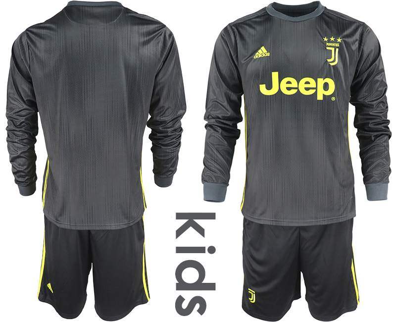 2018_2019 Club Juventus away long sleeves Youth soccer jerseys->youth soccer jersey->Youth Jersey